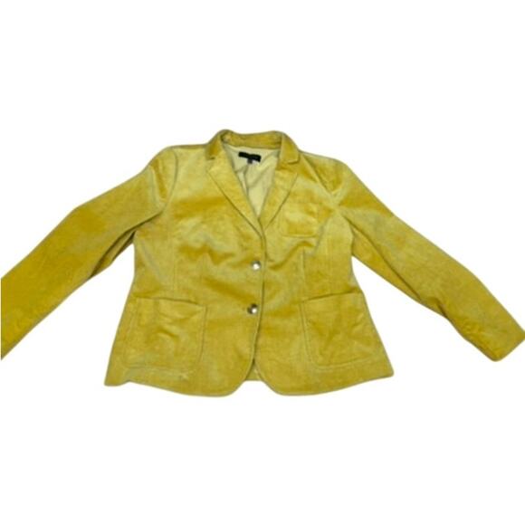 "Talbots" Mustard Womens Corduroy Blazer SZ-14 Gold Buttons Vented  PLZ READ!!!! - Picture 4 of 16